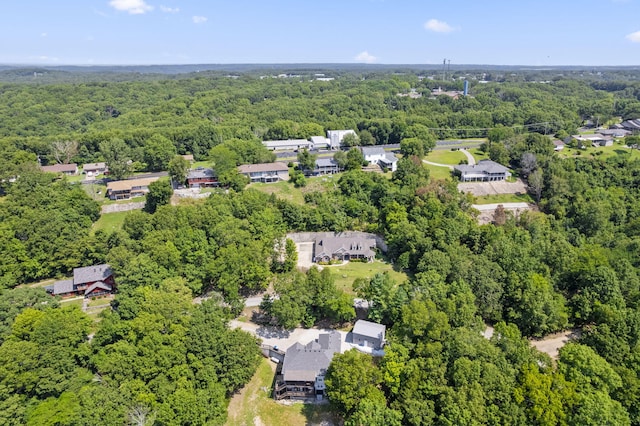 drone / aerial view with a forest view