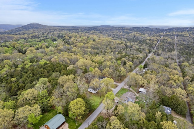 aerial view with a mountain view