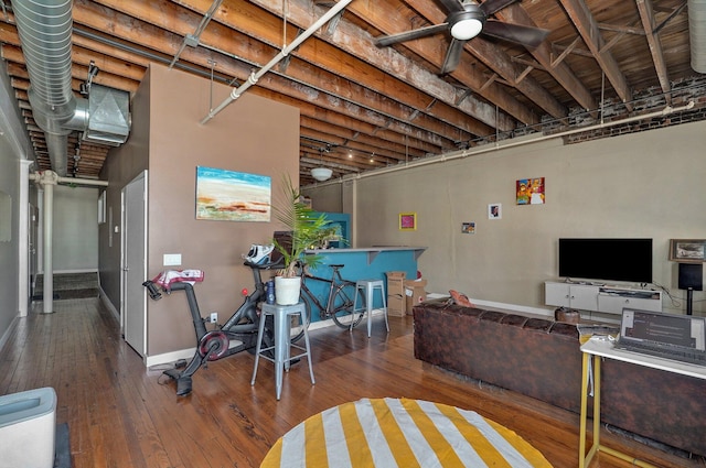 living room with wood-type flooring