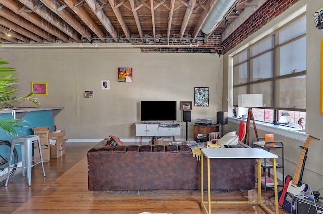 living room featuring hardwood / wood-style flooring