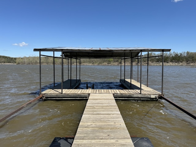 view of dock area