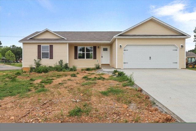 single story home with a garage