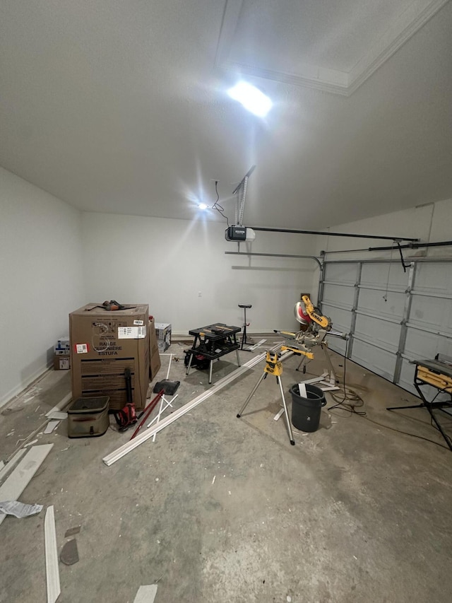 garage featuring a garage door opener