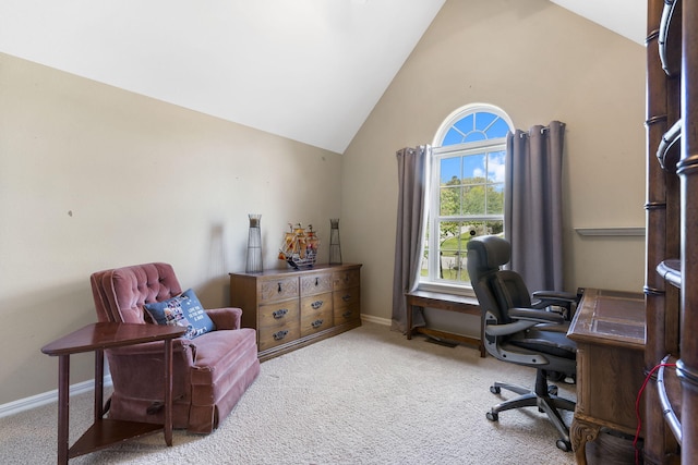 106 Willowbrooke, Branson, MO 65616 - carpeted home office featuring baseboards and high vaulted ceiling