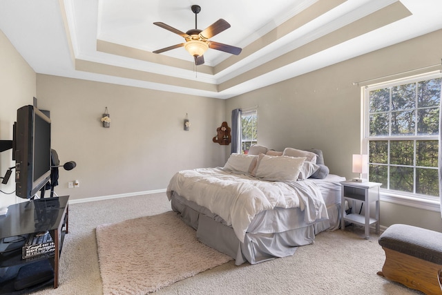 106 Willowbrooke, Branson, MO 65616 - bedroom featuring baseboards, carpet flooring, multiple windows, and a raised ceiling