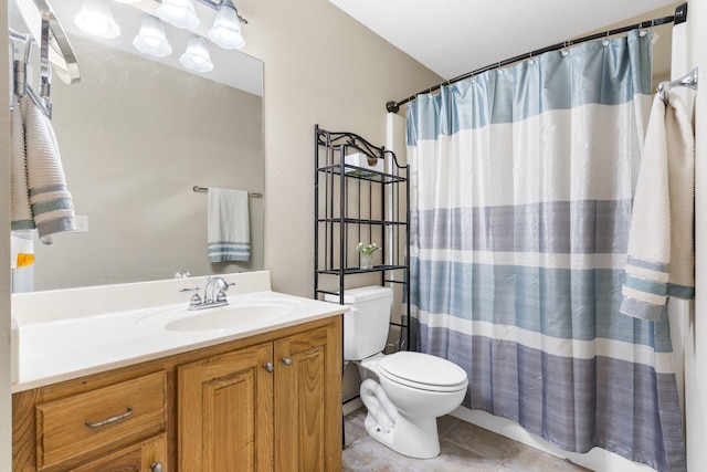 106 Willowbrooke, Branson, MO 65616 - full bathroom featuring curtained shower, vanity, tile patterned flooring, and toilet