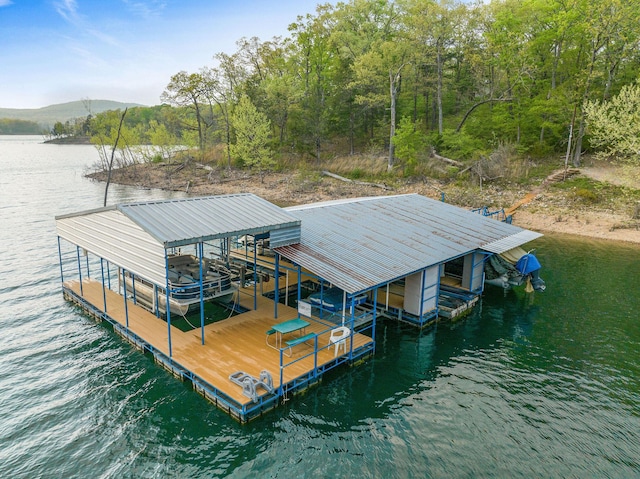 24265 Raintree Ln, Shell Knob, MO 65747 - view of dock with boat lift and a water view