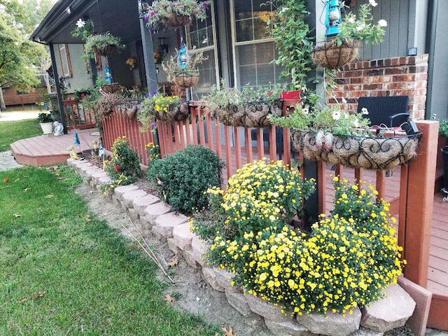 view of yard featuring a deck