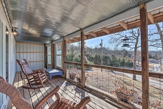 view of unfurnished sunroom