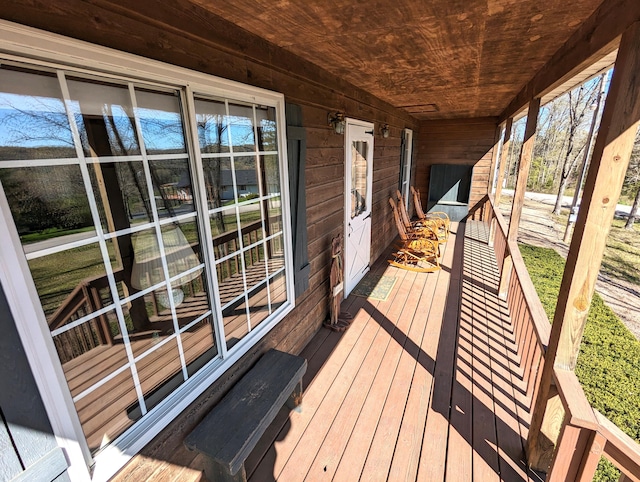 deck with a porch