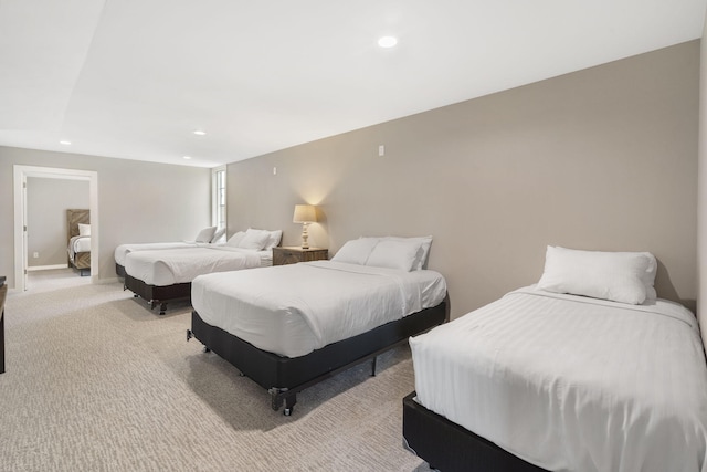 395 Tracy St, Branson, MO 65616 - bedroom with baseboards, light carpet, and recessed lighting