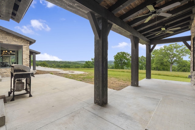 395 Tracy St, Branson, MO 65616 - view of patio / terrace featuring grilling area and a ceiling fan