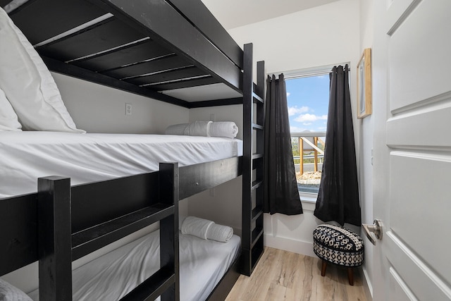 bedroom featuring light wood-type flooring