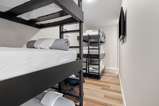 bedroom featuring light hardwood / wood-style floors