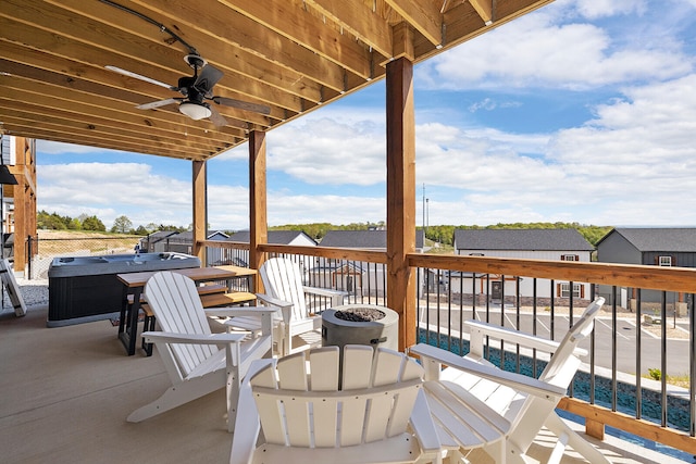 deck featuring ceiling fan