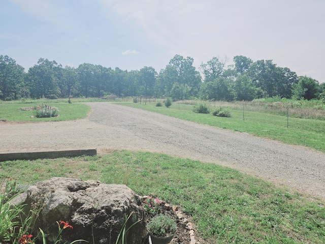 view of street featuring a rural view
