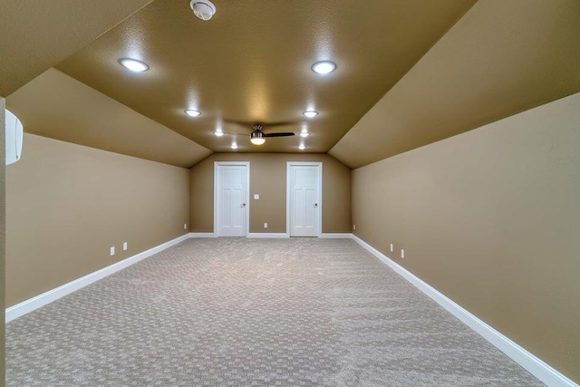 21942 Mill Creek Cir, Shell Knob, MO 65747 - additional living space featuring recessed lighting, carpet floors, vaulted ceiling, and baseboards