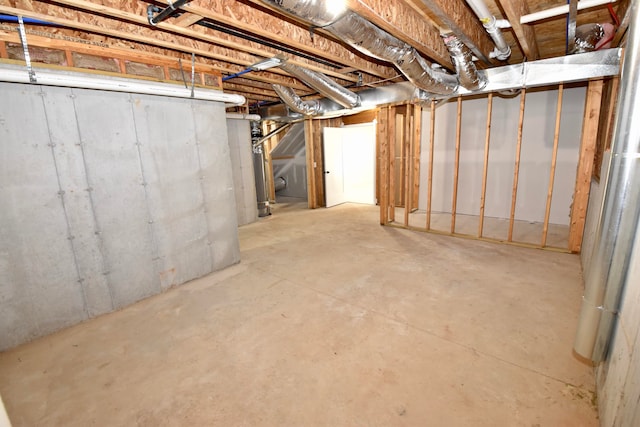 basement with gas water heater