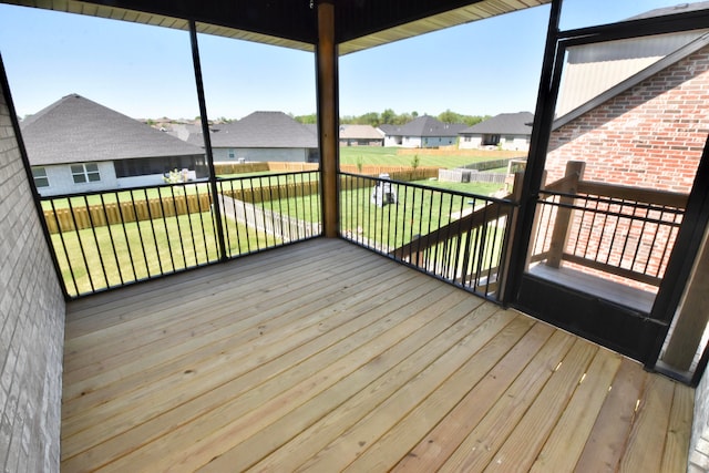 deck featuring a yard