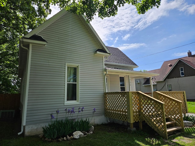 rear view of house with a deck