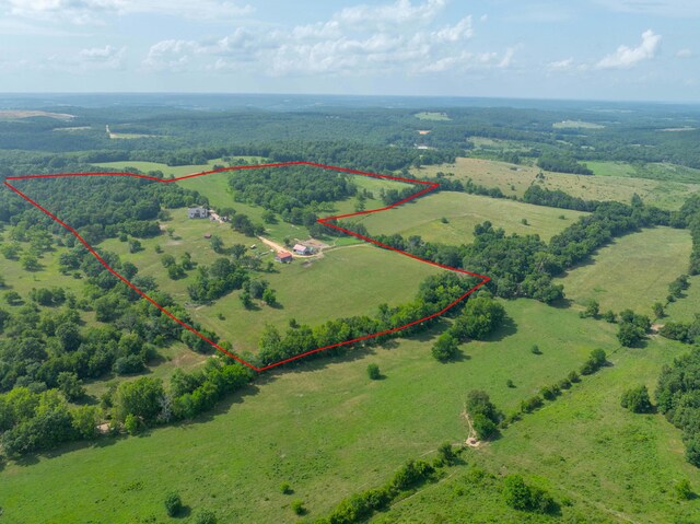 drone / aerial view featuring a rural view