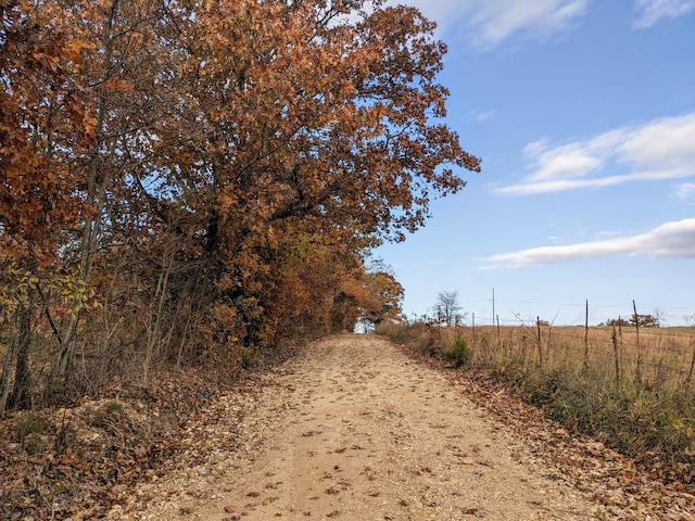 view of street with a rural view