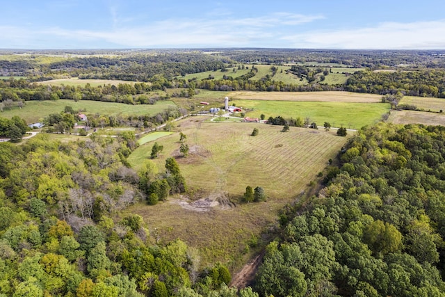 bird's eye view with a rural view