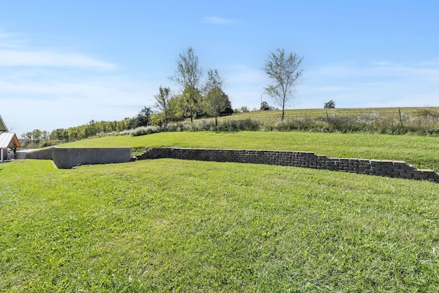 view of yard with a rural view