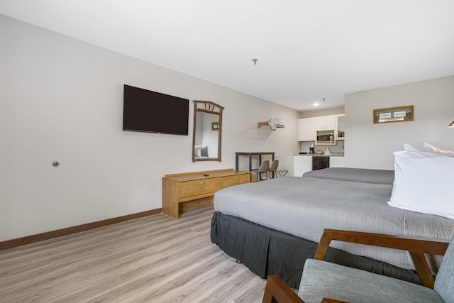 bedroom featuring light hardwood / wood-style flooring