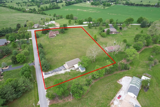 aerial view with a rural view