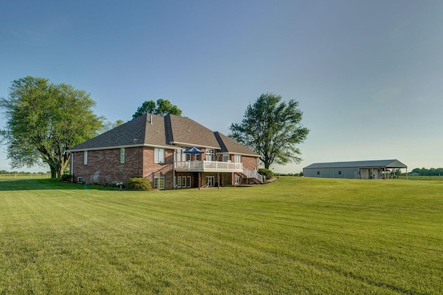 view of yard featuring a deck