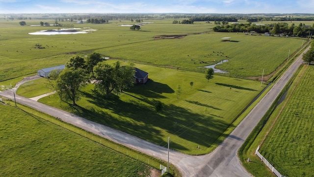 aerial view with a rural view