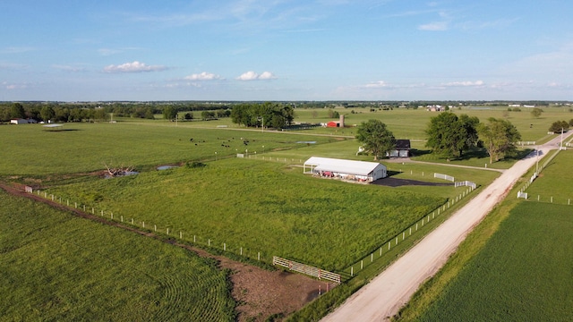 drone / aerial view with a rural view