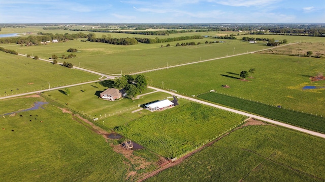 bird's eye view with a rural view