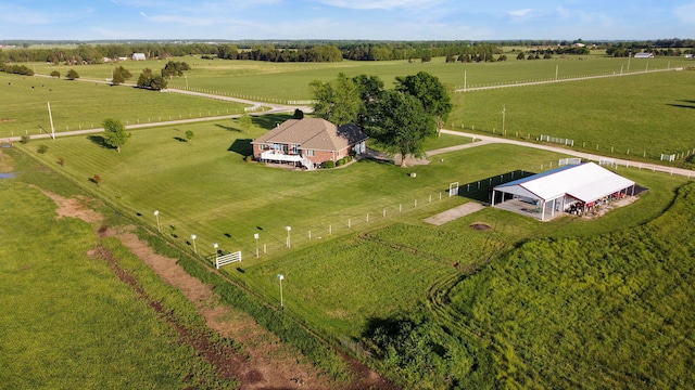 aerial view with a rural view