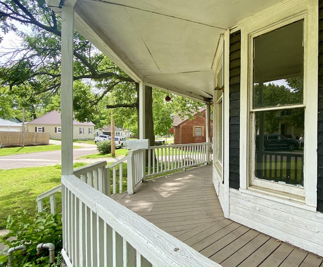 deck featuring a porch