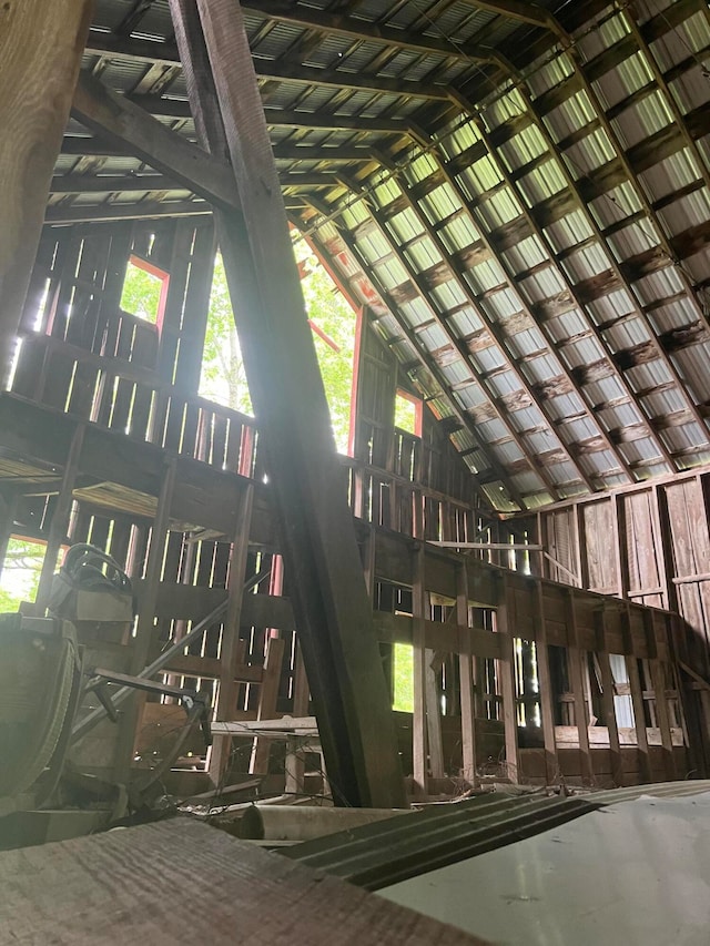 interior space with vaulted ceiling