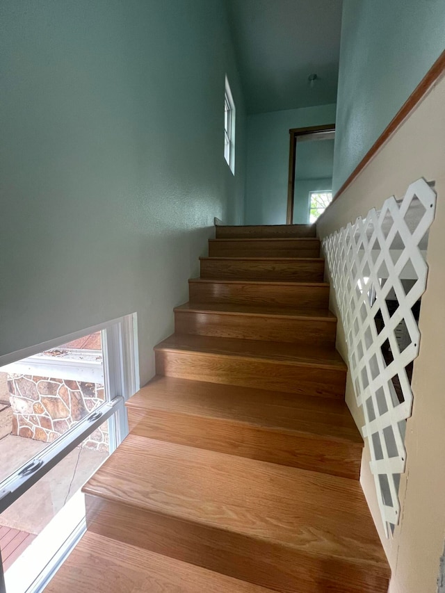 staircase with a healthy amount of sunlight