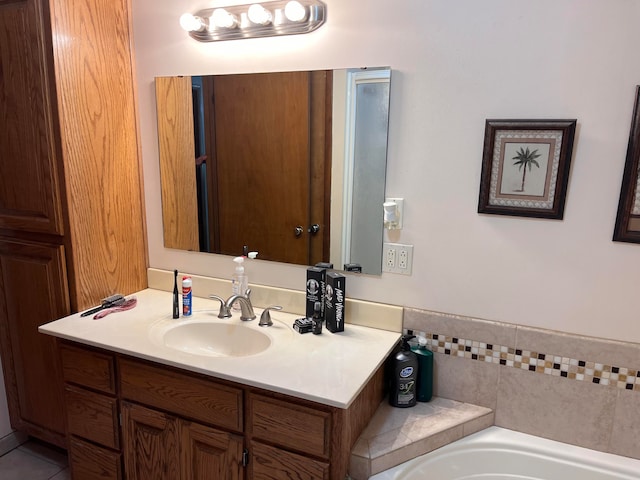 bathroom with a bathtub and vanity