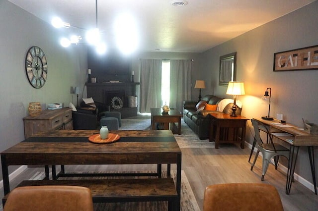 living room featuring hardwood / wood-style flooring