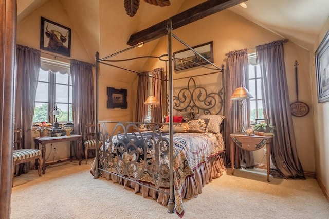 bedroom featuring multiple windows and carpet floors