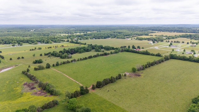 drone / aerial view with a rural view