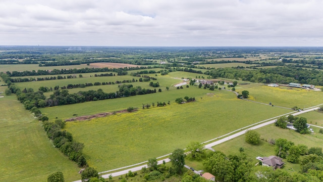 aerial view featuring a rural view