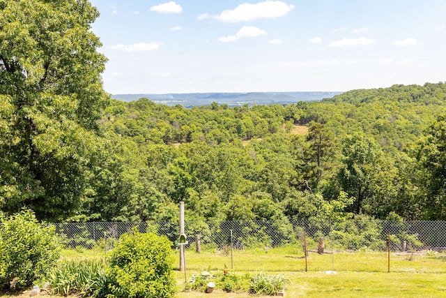 view of mountain feature with a rural view