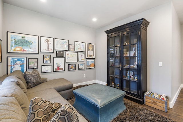5233 S Stirling Way, Springfield, MO 65809 - sitting room with recessed lighting, wood finished floors, and baseboards