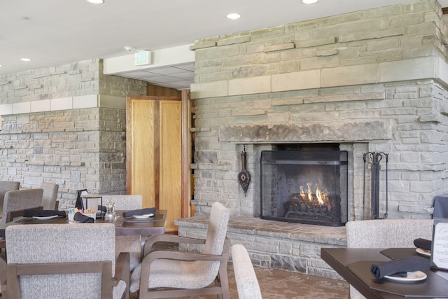 5233 S Stirling Way, Springfield, MO 65809 - interior space with a fireplace and recessed lighting
