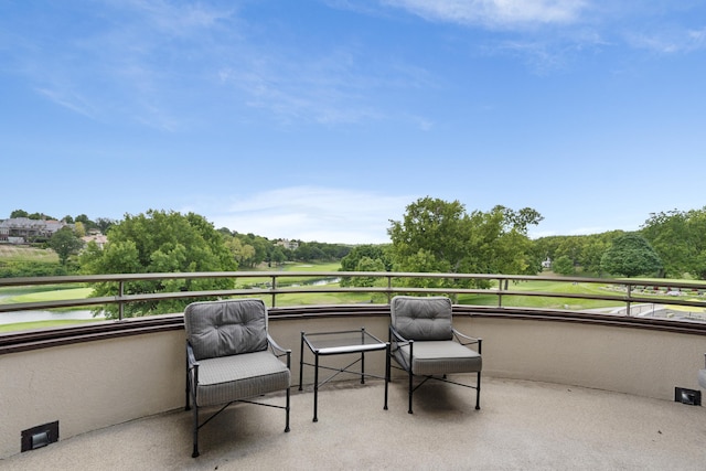 balcony with a water view