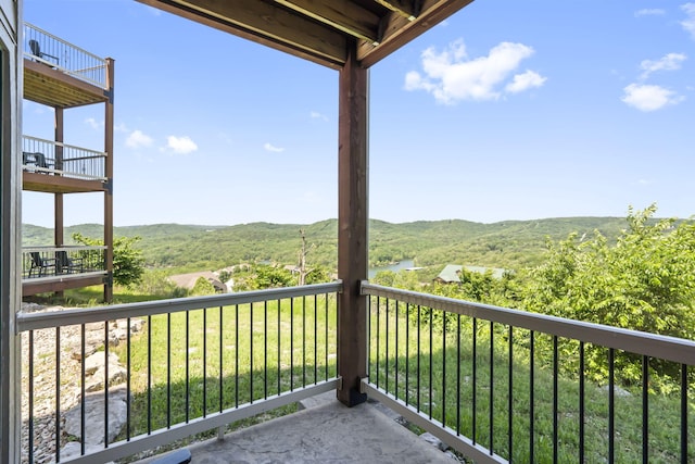 balcony with a mountain view