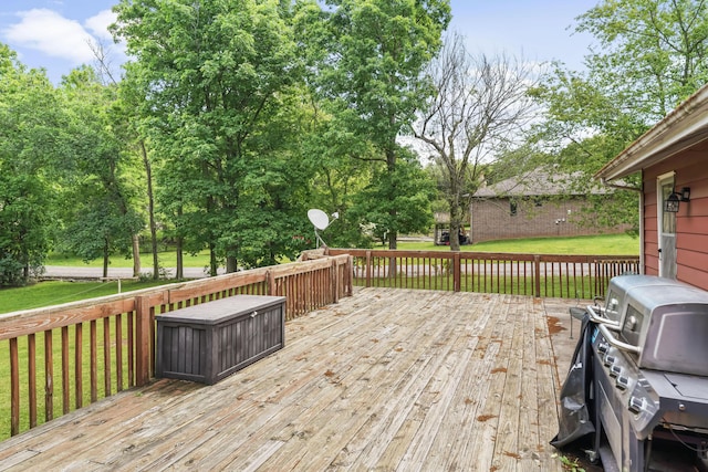 4587 E Farm Road 136, Springfield, MO 65809 - wooden terrace with a lawn and a grill