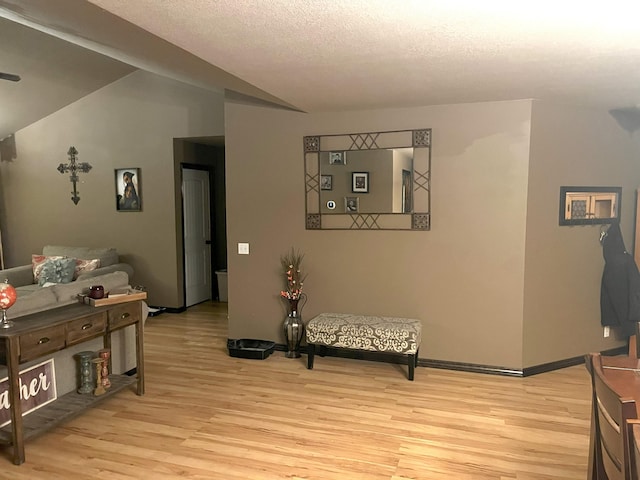 2800 Briaroaks Ln, Joplin, MO 64804 - hall with baseboards, lofted ceiling, light wood-style floors, and a textured ceiling